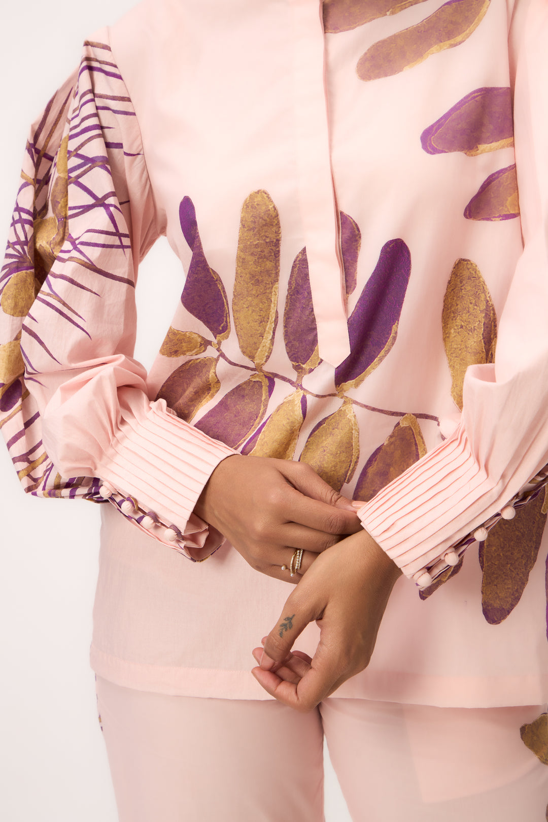 Watercolour Shami Print Coordset Baby Pink