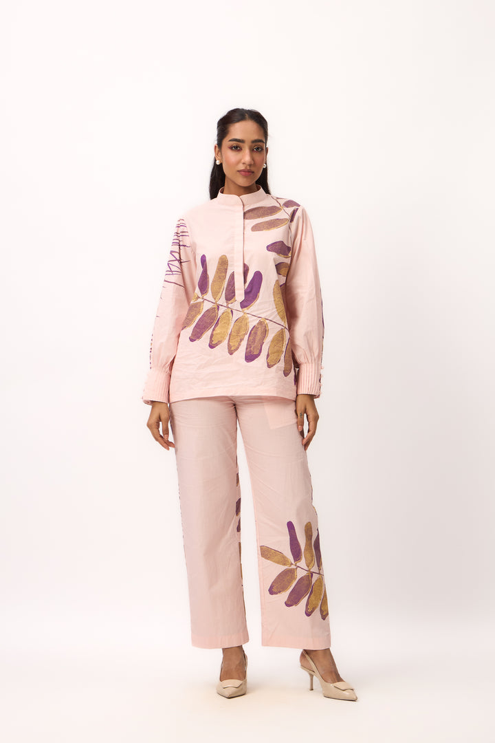 Watercolour Shami Print Coordset Baby Pink