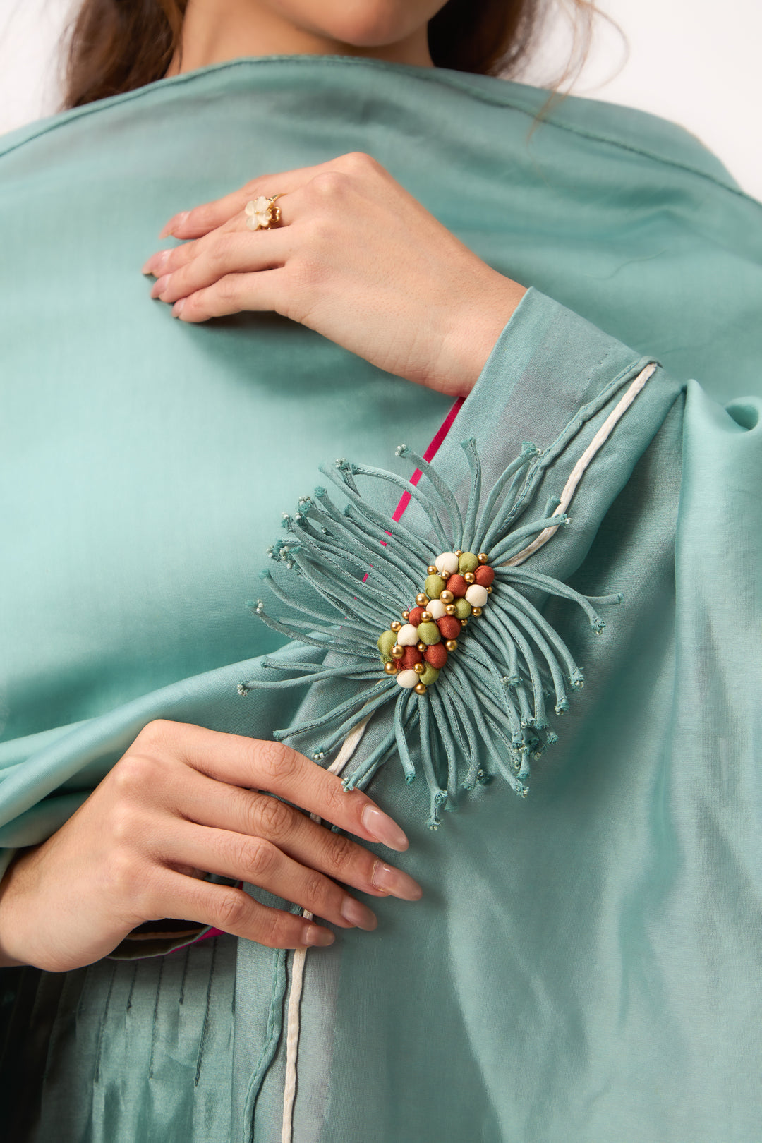 Shami Wispher Kurta Set With Duaptta Warm Teal