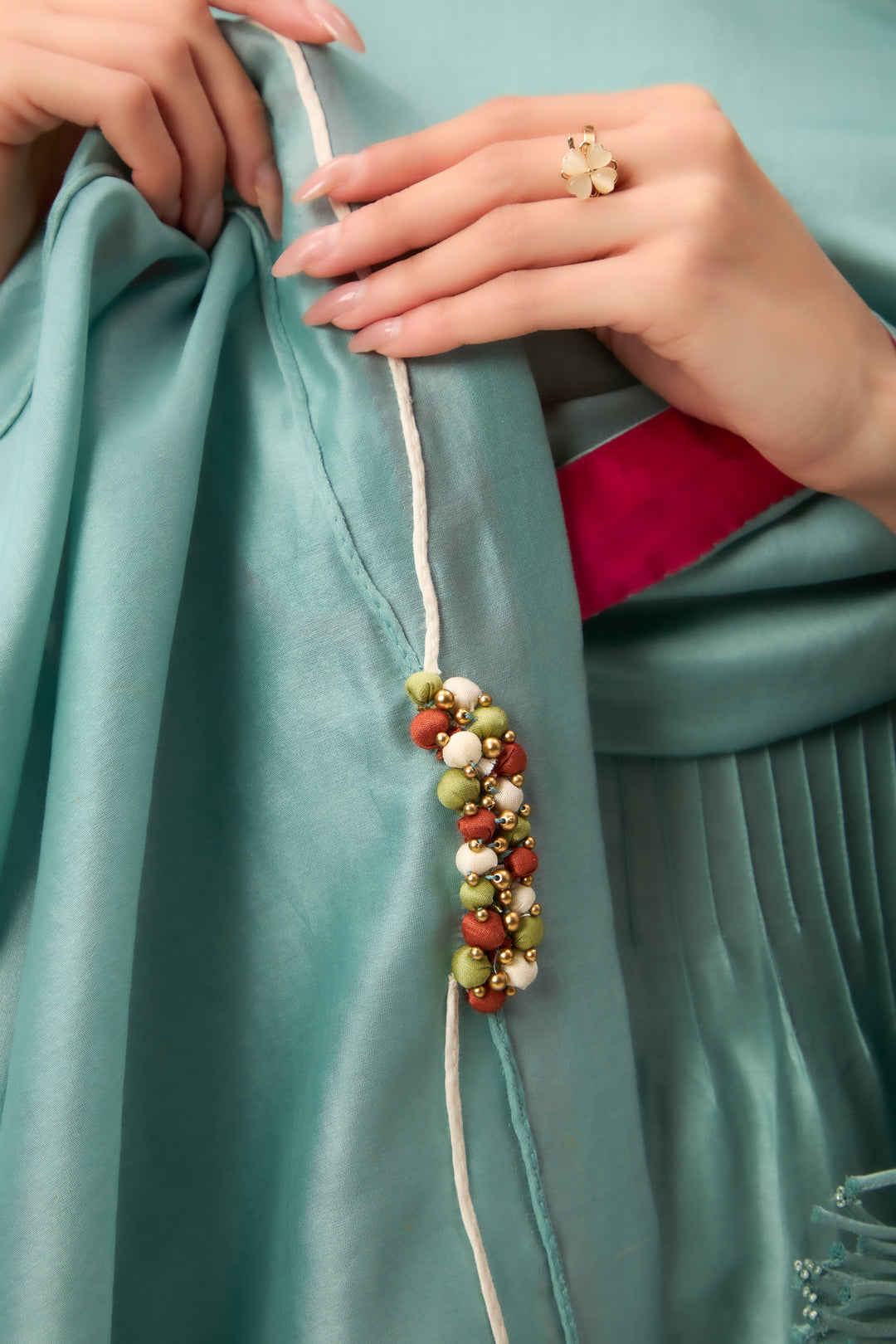 Shami Wispher Kurta Set With Duaptta Warm Teal