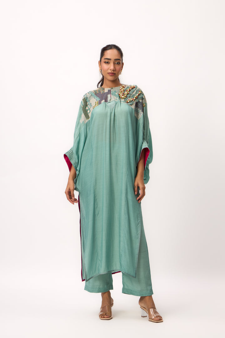 Shami Wispher Kurta Set Warm Teal