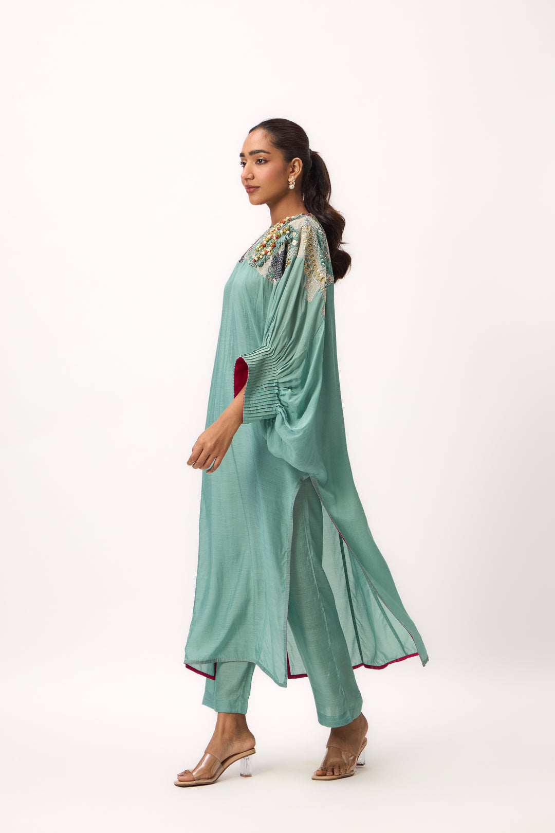 Shami Wispher Kurta Set Warm Teal
