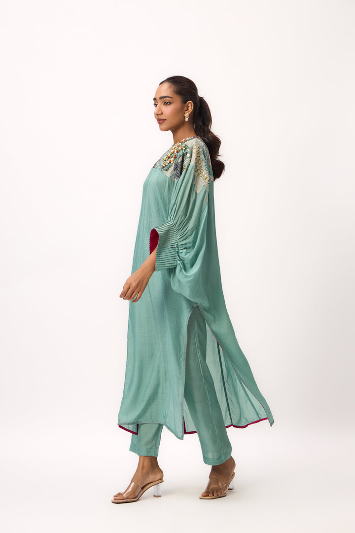 Shami Wispher Kurta Set Warm Teal