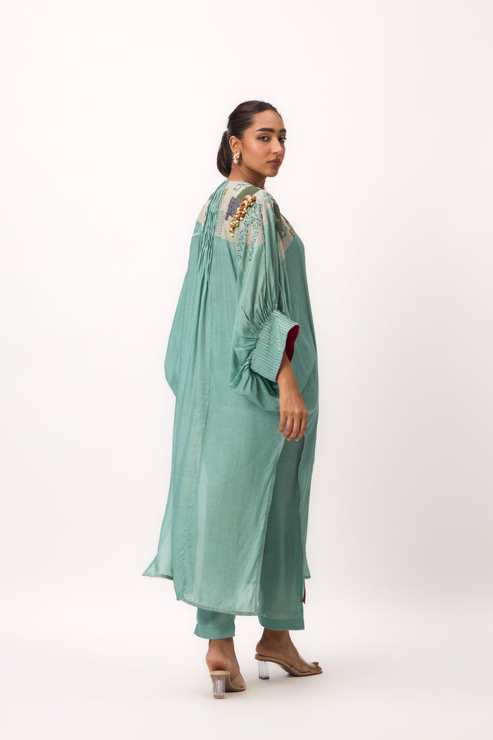 Shami Wispher Kurta Set Warm Teal