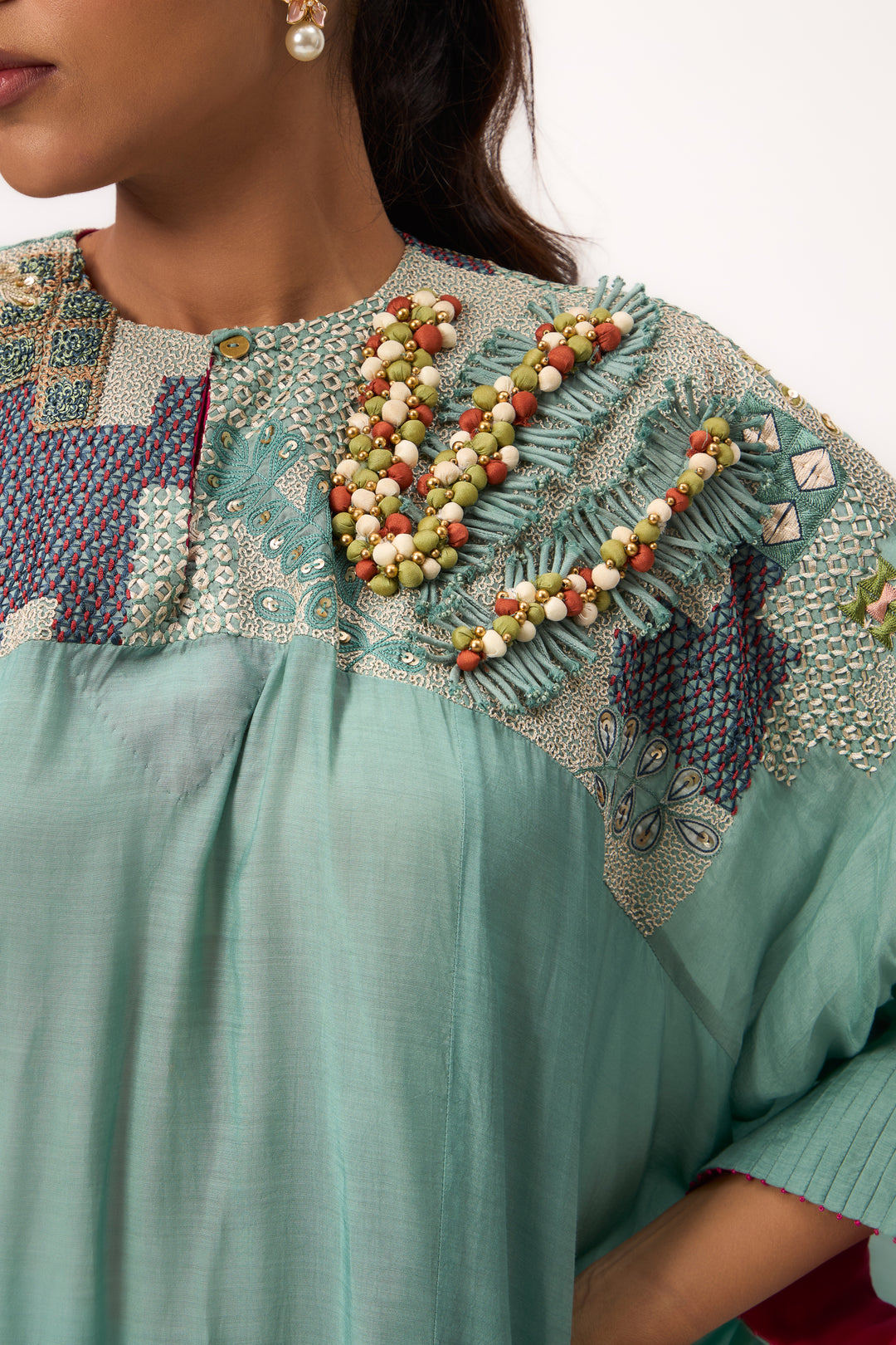 Shami Wispher Kurta Set Warm Teal