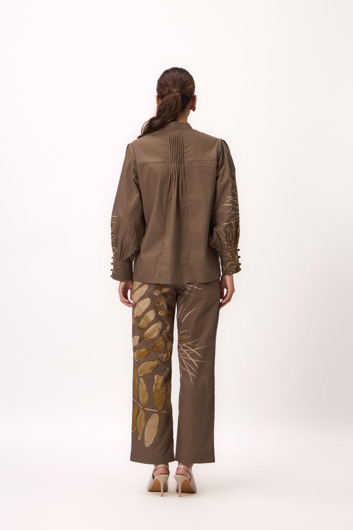 Watercolour Shami Print Coordset Wood Brown