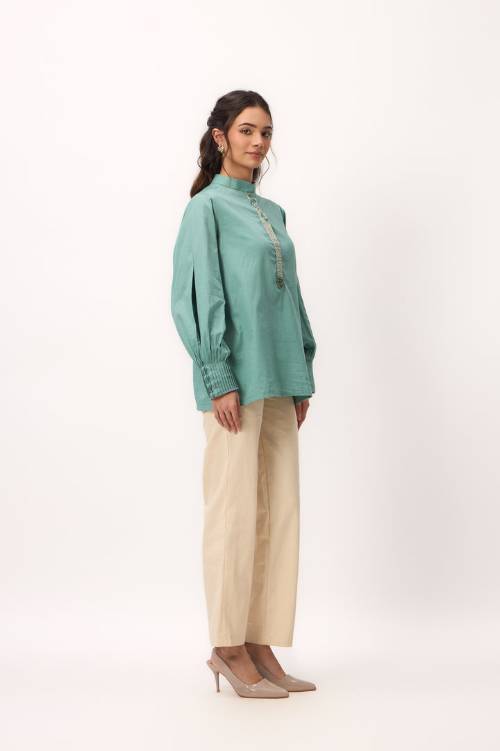 Shami Wispher Shirt Wram Teal