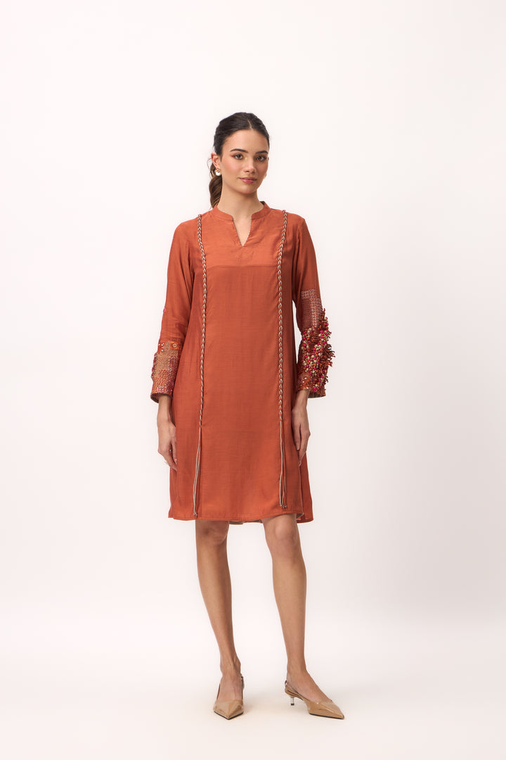 Shami Wispher Dress Burnt Orange