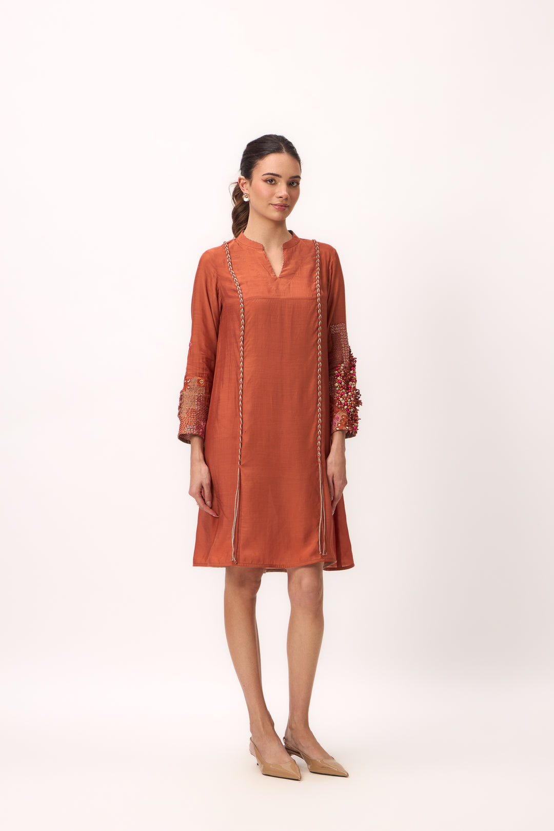 Shami Wispher Dress Burnt Orange