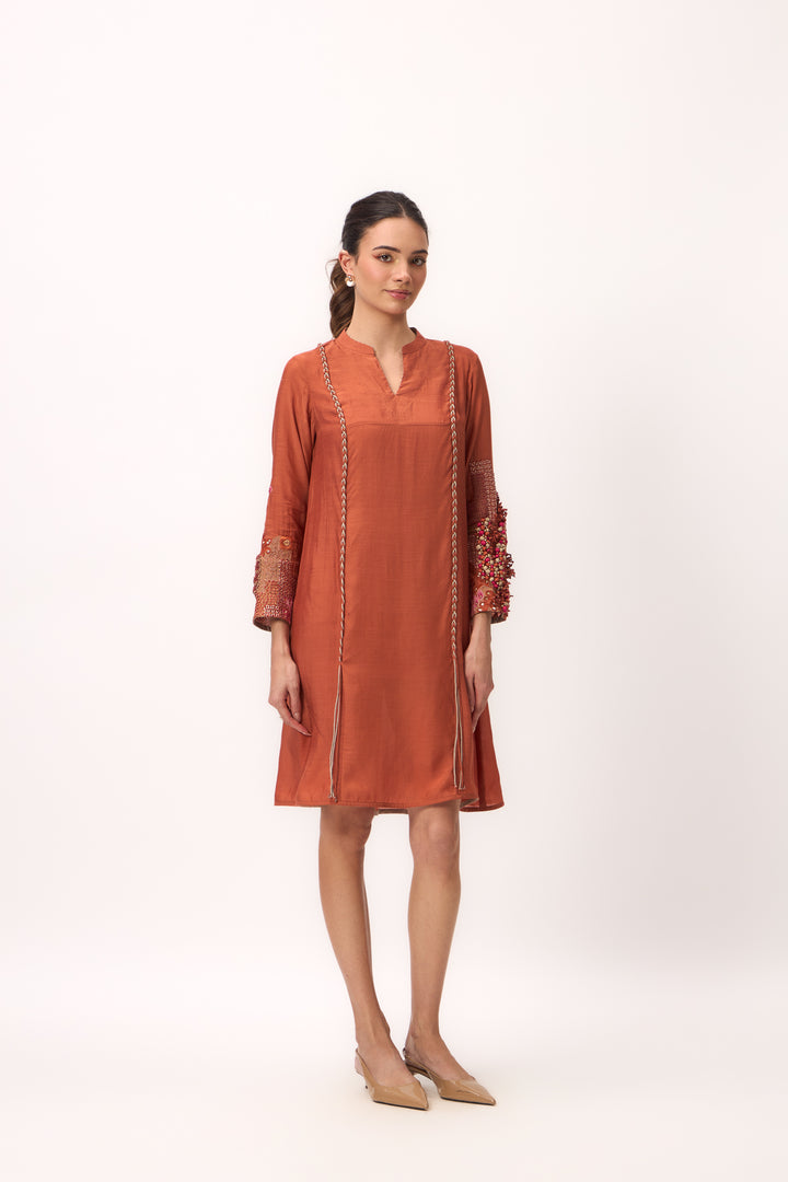 Shami Wispher Dress Burnt Orange