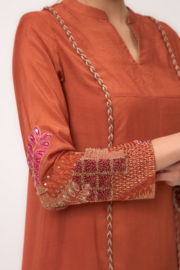 Shami Wispher Dress Burnt Orange