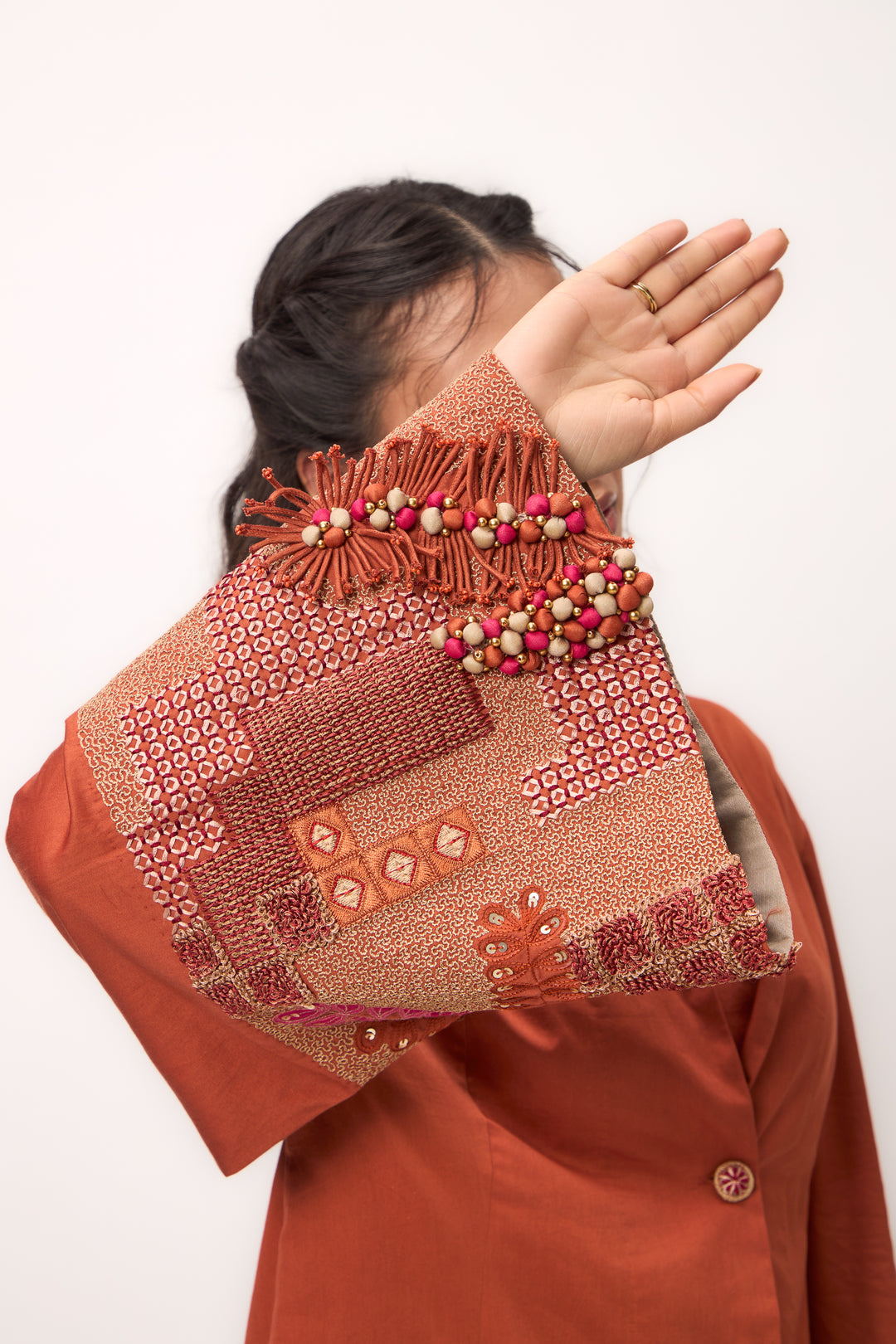 Shami Wispher Coord Set Burnt Orange