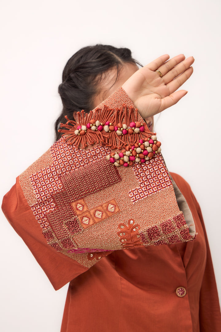 Shami Wispher Coord Set Burnt Orange