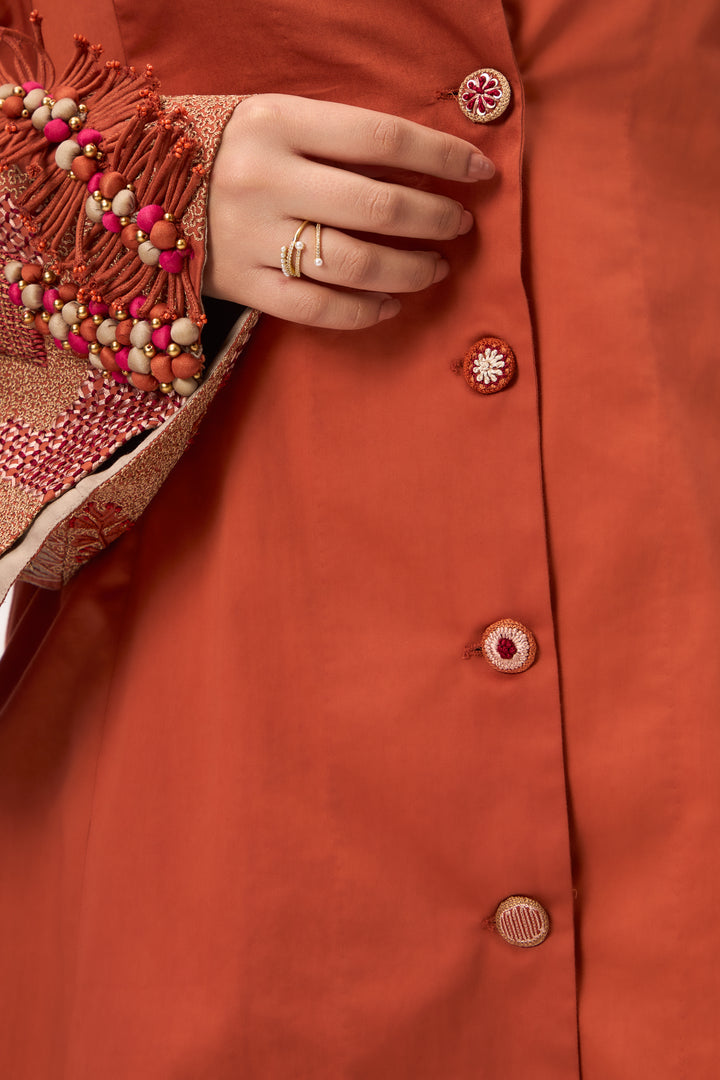 Shami Wispher Coord Set Burnt Orange