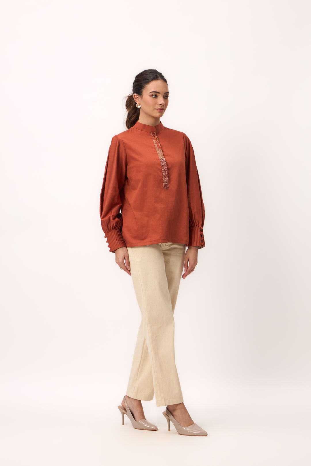 Shami Wispher Shirt Burnt Orange