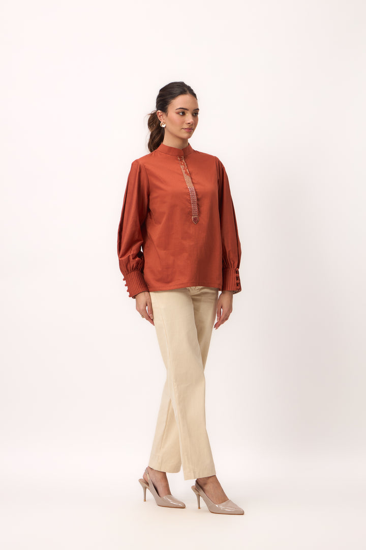 Shami Wispher Shirt Burnt Orange