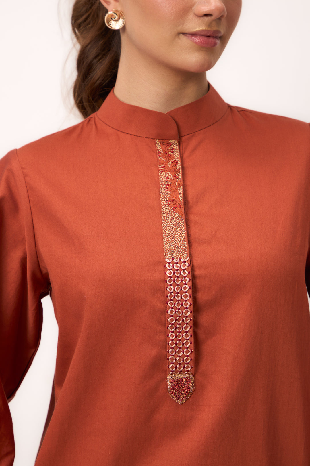 Shami Wispher Shirt Burnt Orange