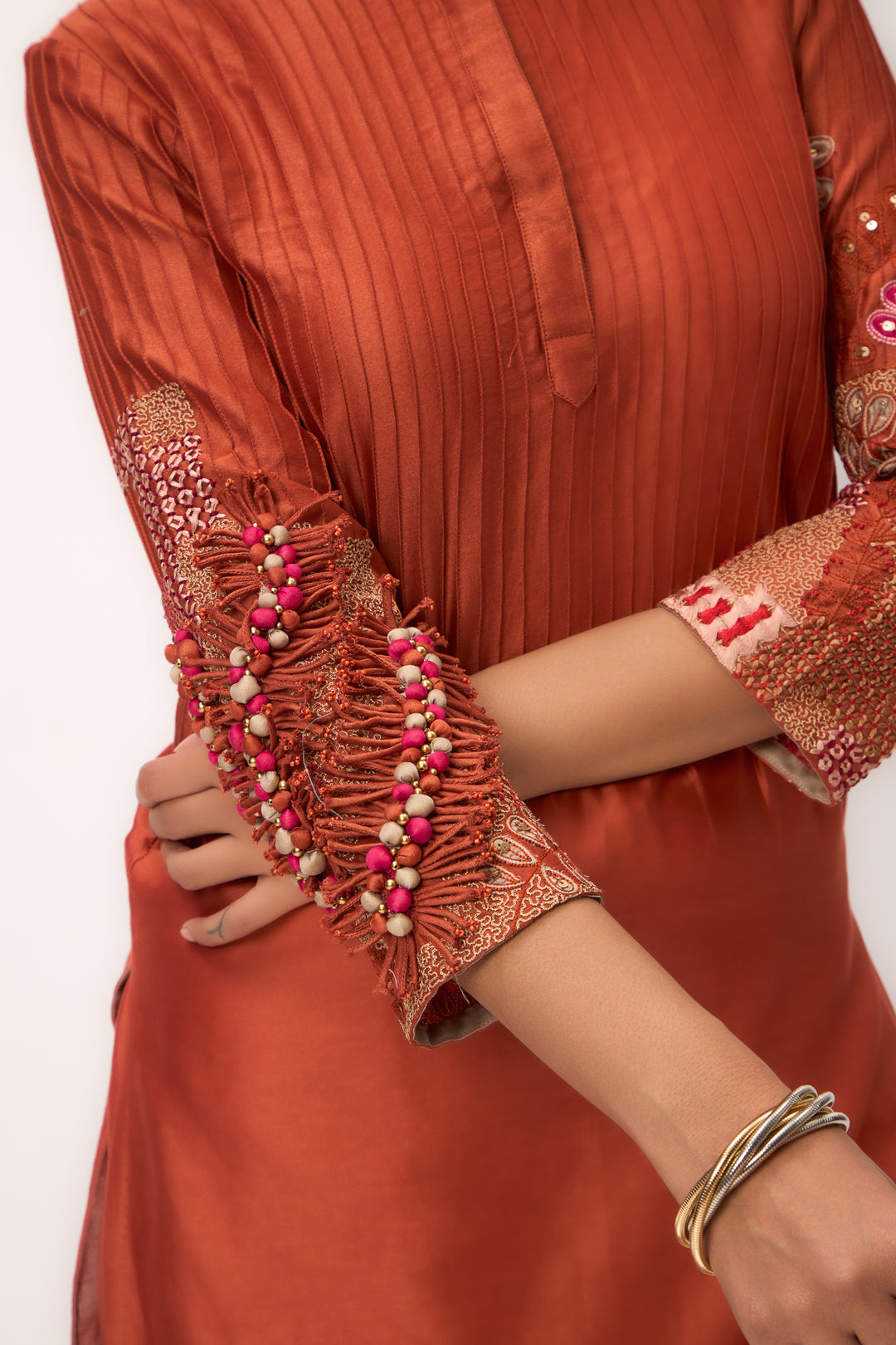 Shami Wispher Kurta Set With Dupatta Burnt Orange