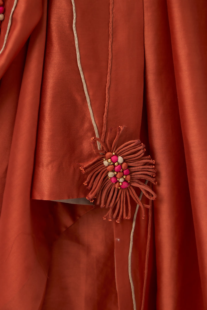 Shami Wispher Kurta Set With Dupatta Burnt Orange