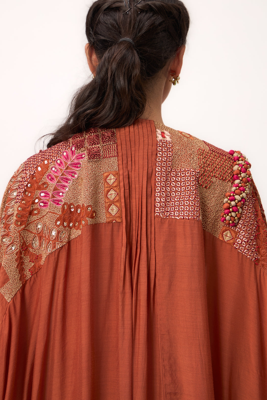 Shami Wispher Kurta Set Burnt Orange