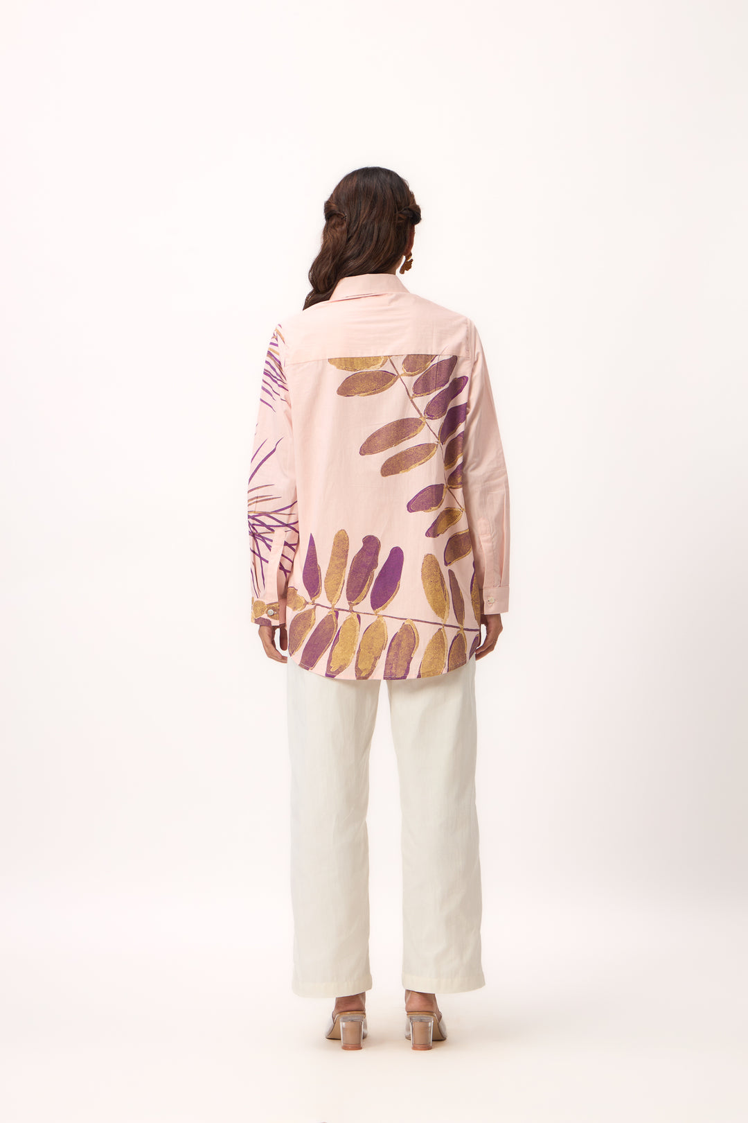 Watercolour Shami Print Shirt Baby Pink