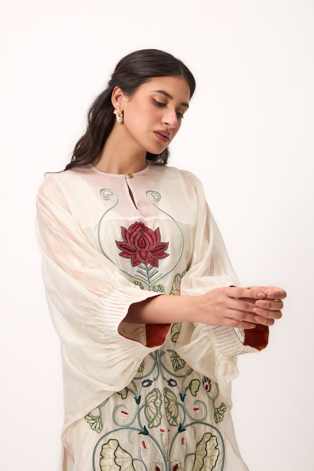 LOTUS JAAL KURTA SET OFF WHITE