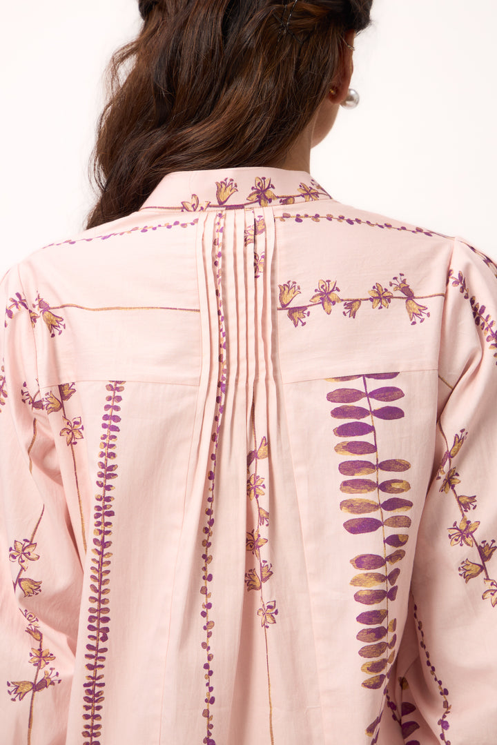 Watercolour Shami Stripe Print Coord Set Baby Pink