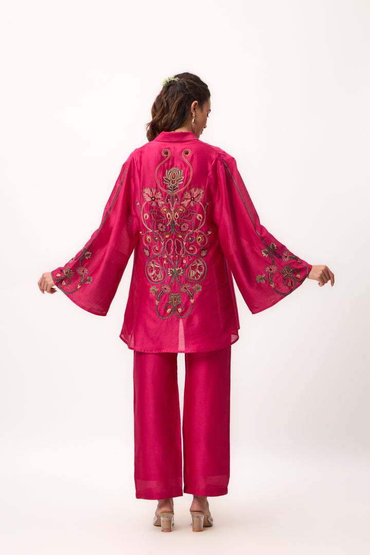 Lotus Jaal Coord Set Hot Pink