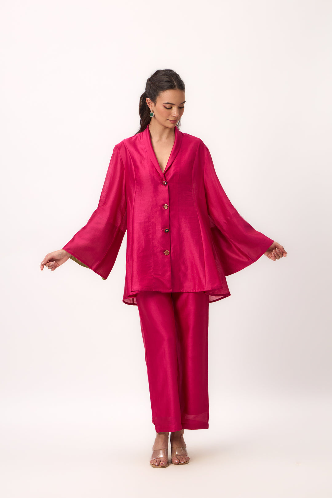 Lotus Jaal Coord Set Hot Pink