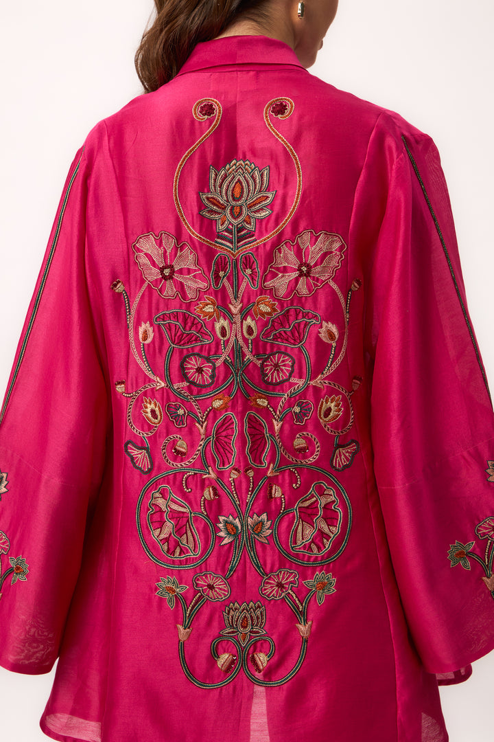 Lotus Jaal Coord Set Hot Pink