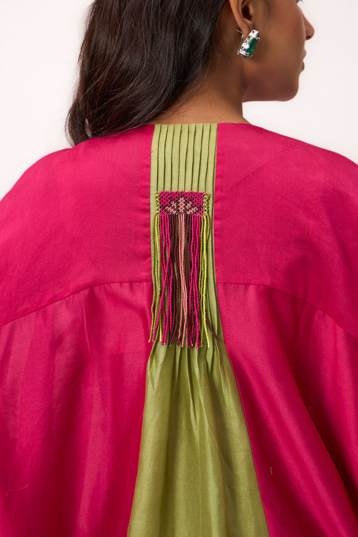 LOTUS JAAL KURTA SET HOT PINK