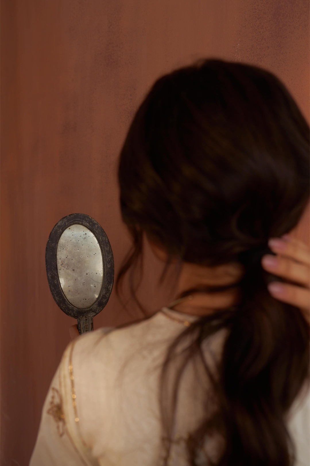 Vintage Ivory Tussar Saree with Gold Zardozi Embroidery and Paper Tussar blouse with Zari Embroidery