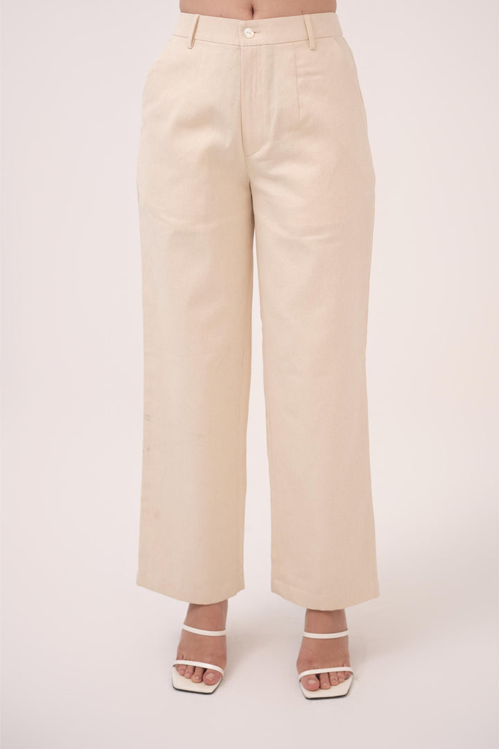 Denim Straight Pants Off White
