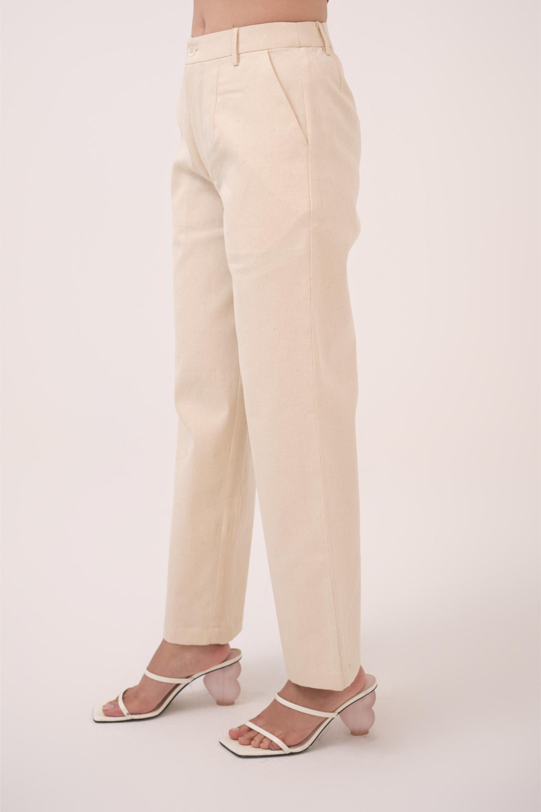 Denim Straight Pants Off White