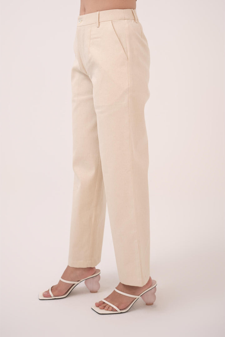 Denim Straight Pants Off White