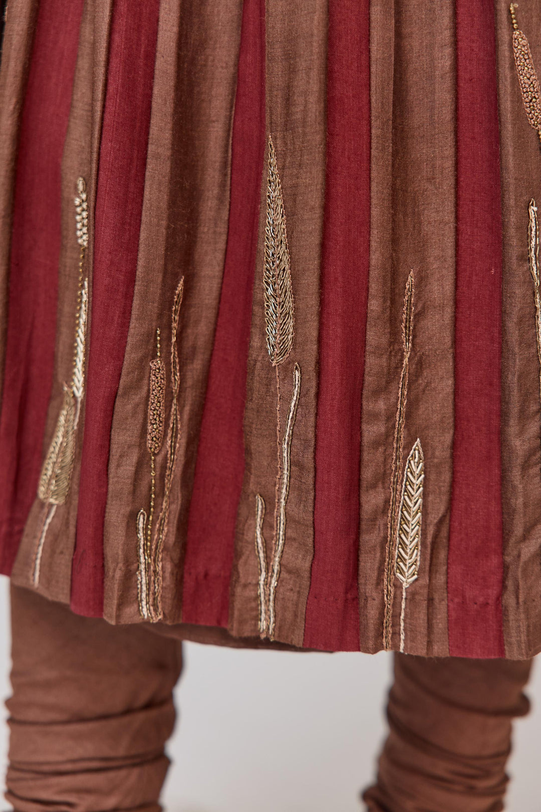 Lotus Bloom Anarkali Set With Dupatta In Dark Brown