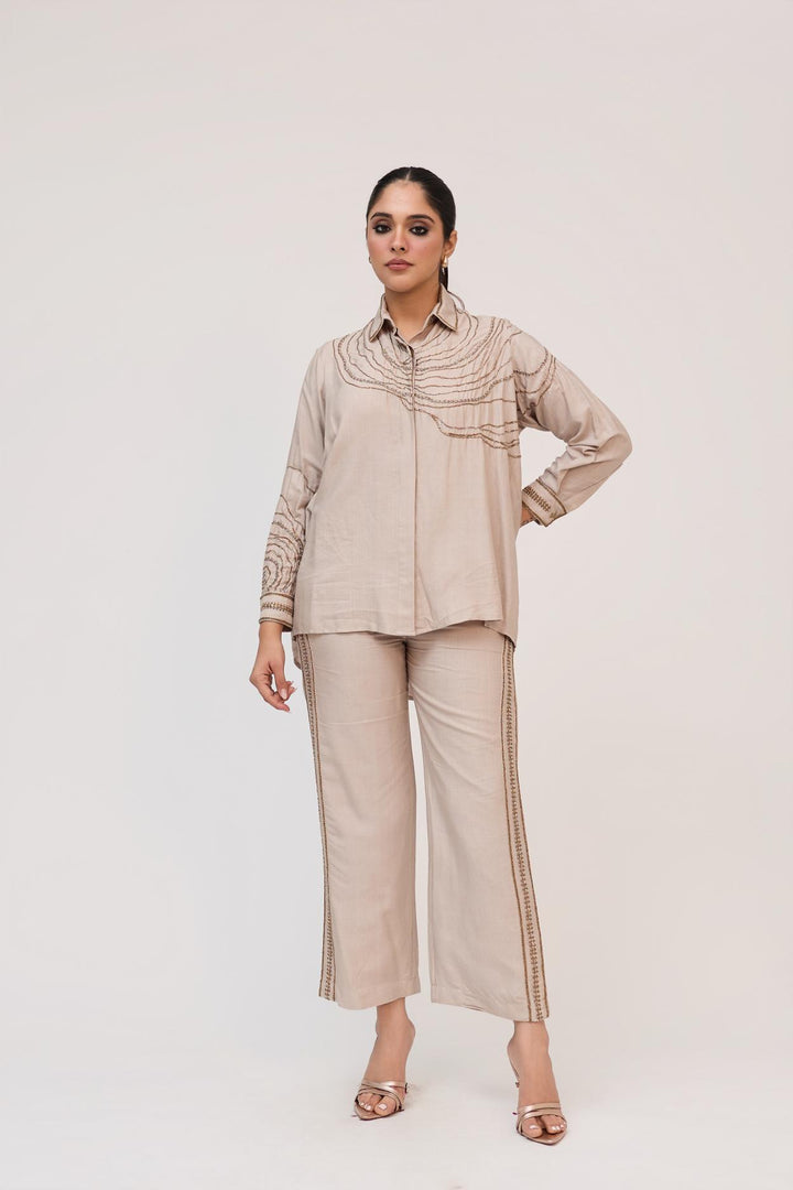 Tree Trunk Co-Ord Set In Warm grey