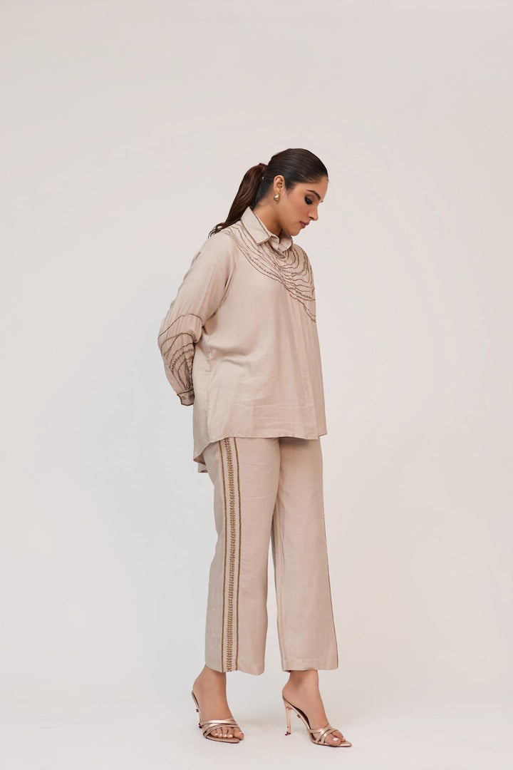 Tree Trunk Co-Ord Set In Warm grey