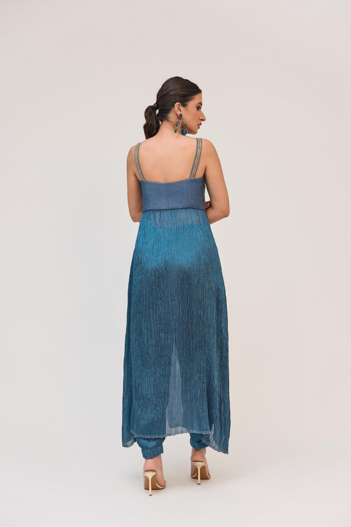 Lotus Bloom Kurta Set Aqua Blue