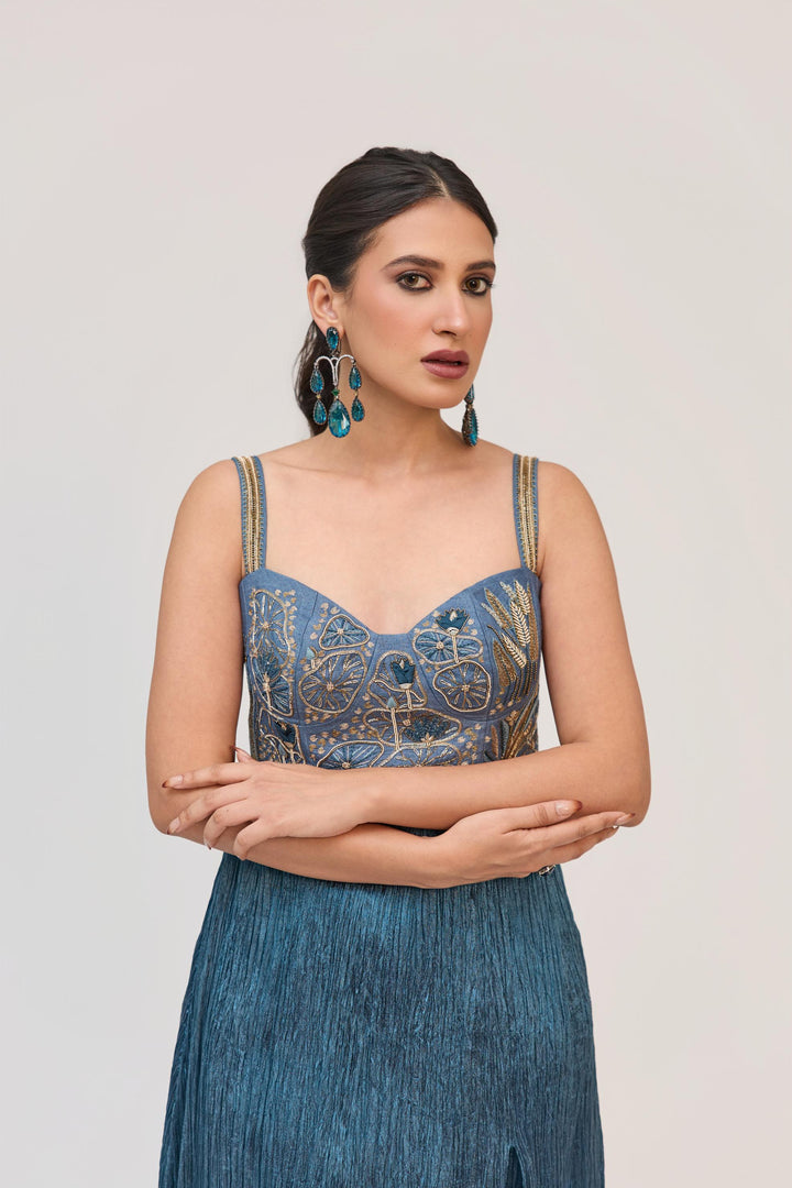 Lotus Bloom Kurta Set Aqua Blue